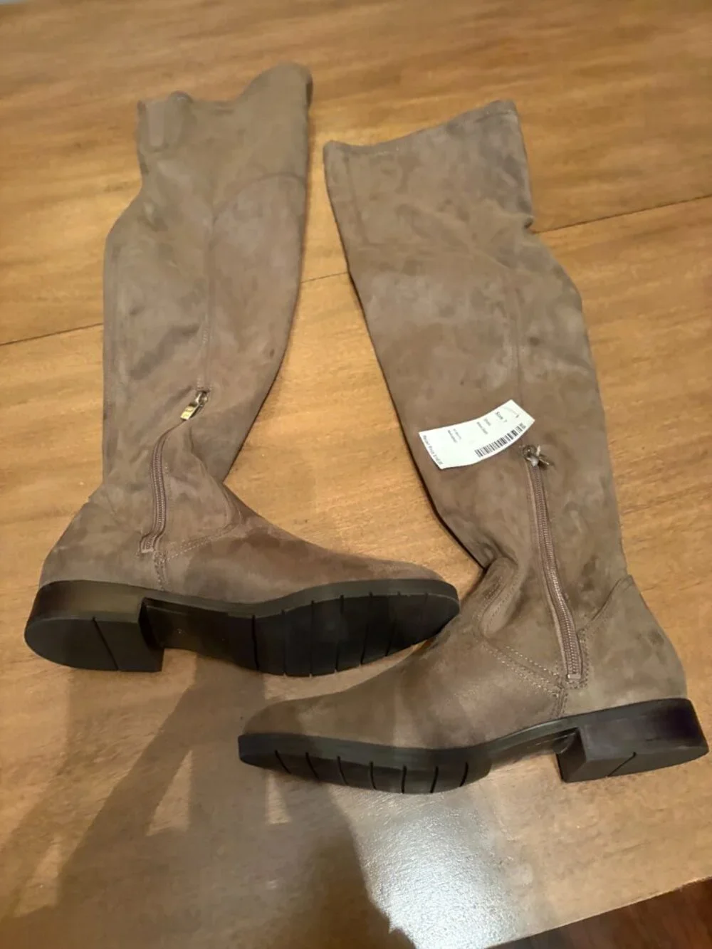 NWT Women's Marc Fisher Brown/Taupe Faux Suede Over the Knee Boots. Size 7